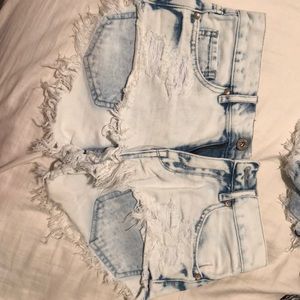 Lightly worn high waisted jean shorts